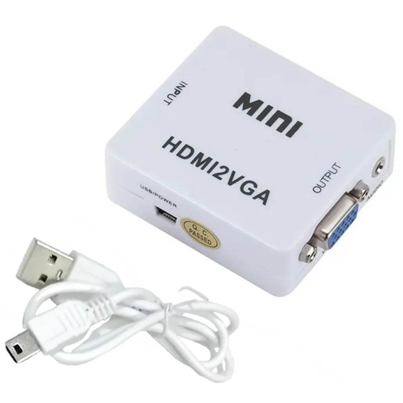 Conversor Adaptador Hdmi2 Para Vga Hdmi X Vga + Cabo